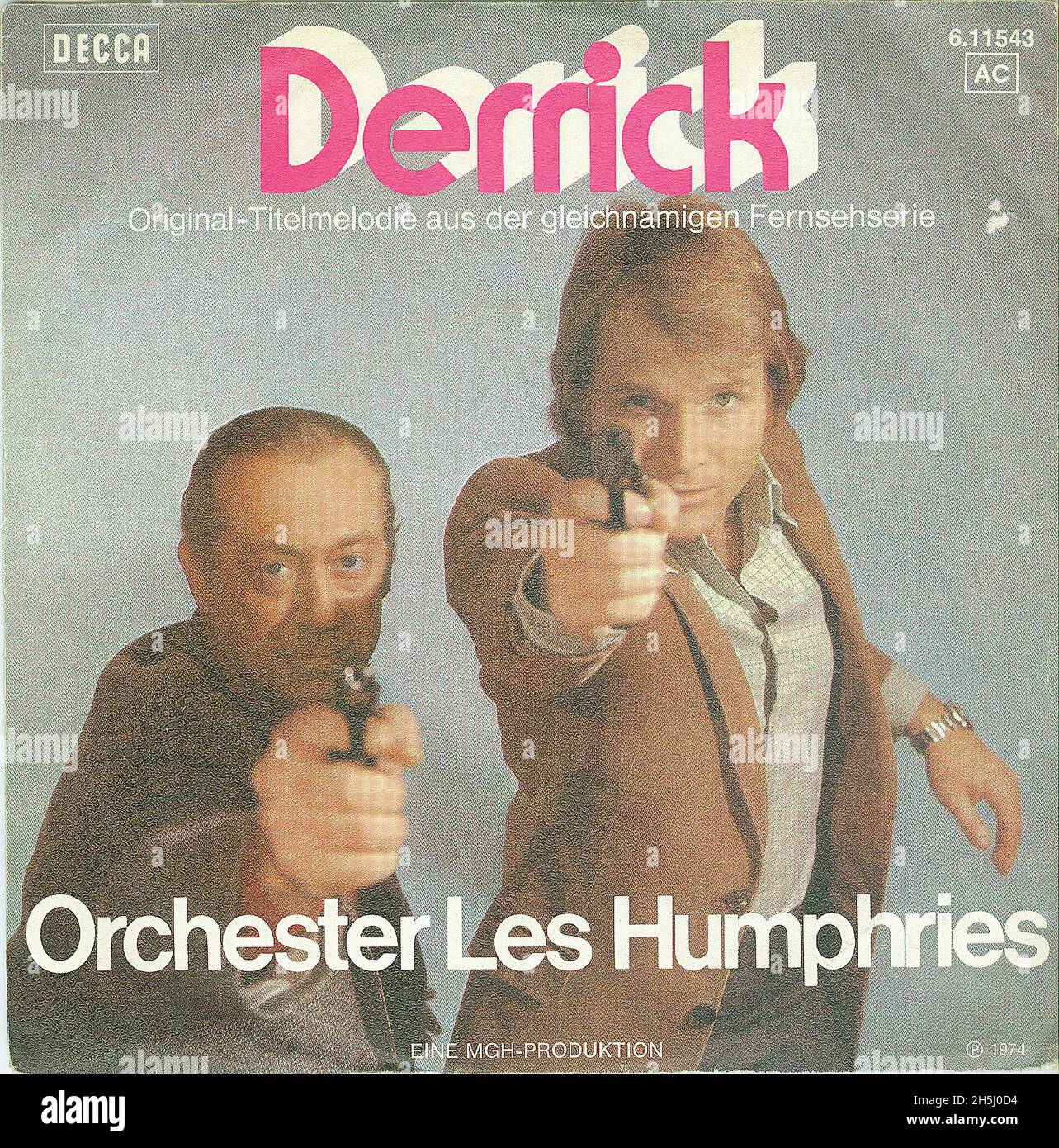 Vintage Single Record Cover - Derrick - Soundtrack - Orch Les Humphries - D - 1974 Stockfoto