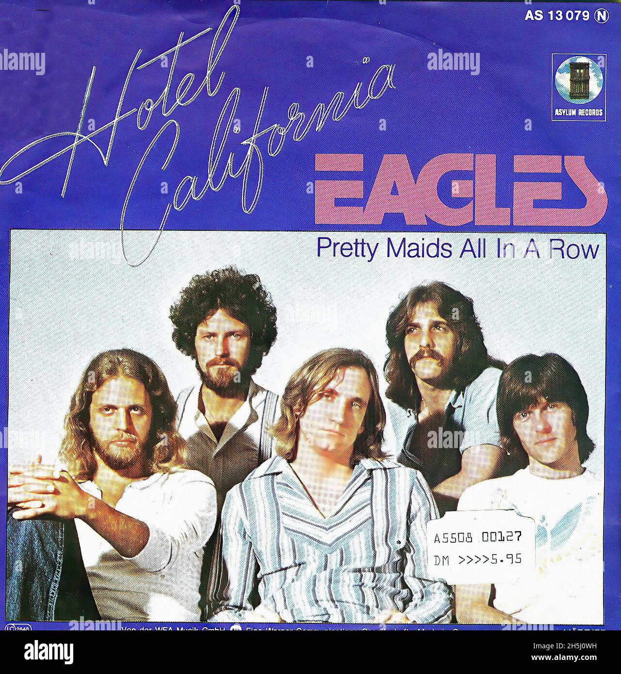 Vintage Single Record Cover - Eagles - Hotel California - D - 1977 Stockfoto