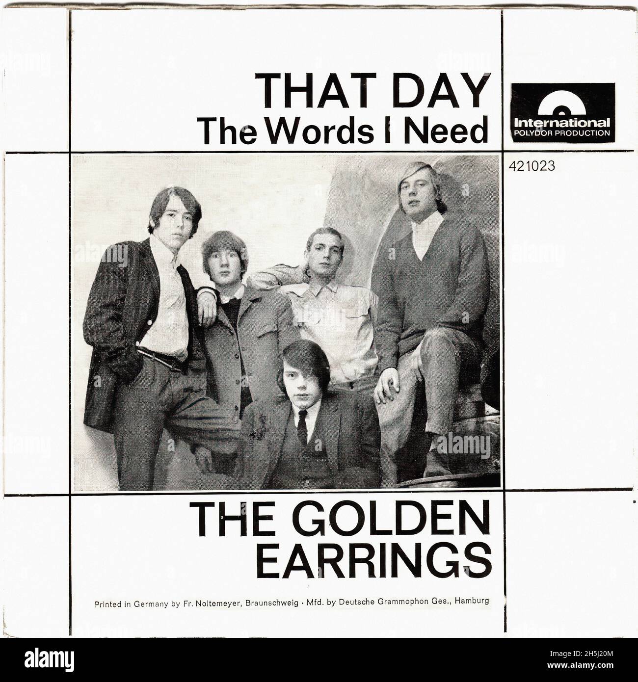 Vintage Single Record Cover - Golden Earrings, The - That Day - D - 1966 Stockfoto