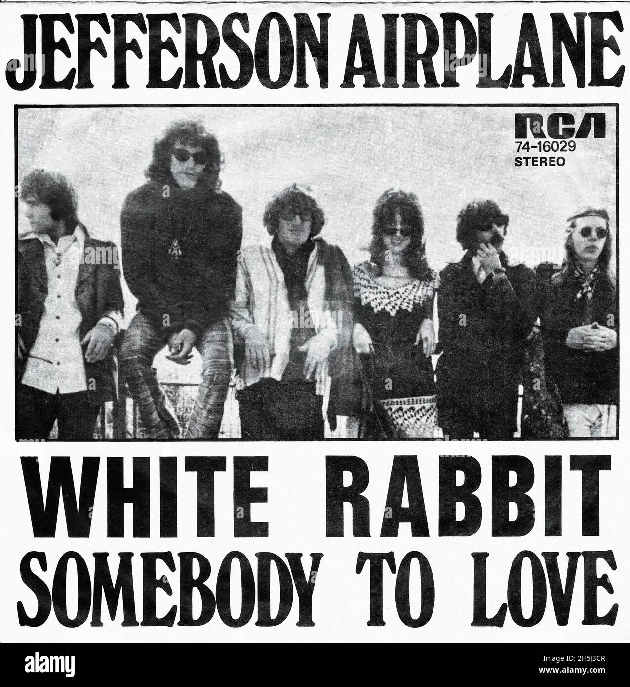 Vintage Single Record Cover - Jefferson Airplane - White Rabbit - NL - 1970 Stockfoto