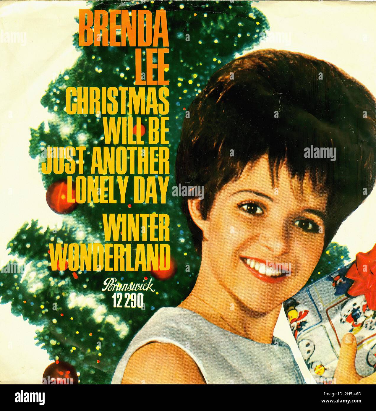 Vintage Single Record Cover - Lee, Brenda - Weihnachten wird nur ein weiterer Lonely Day sein - D - 1964 Stockfoto