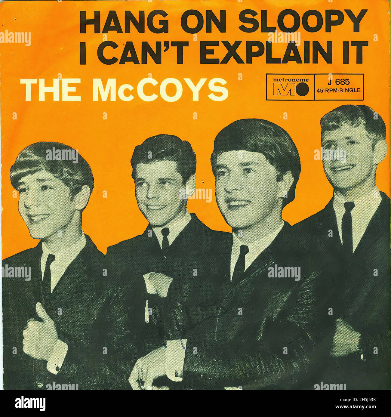 Vintage Single Record Cover - McCoys, The - Hang On Sloopy - D - 1965  Stockfotografie - Alamy