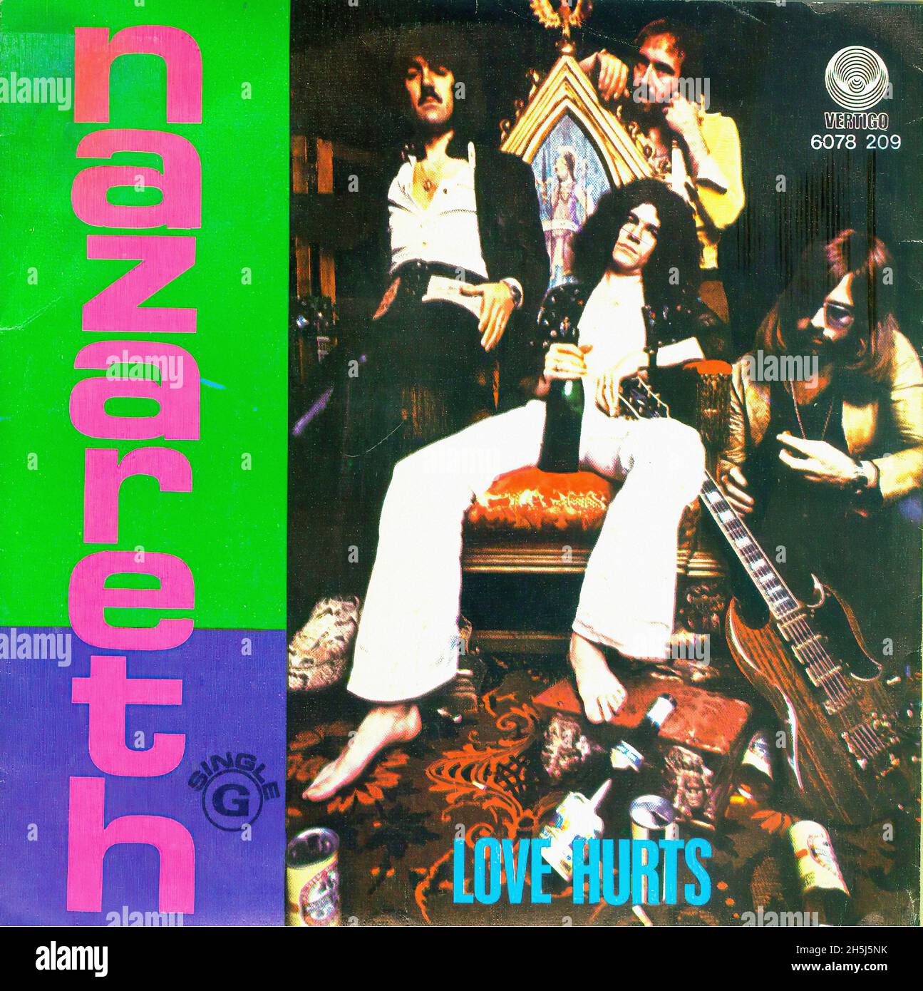 Vintage Single Cover - Nazareth - Love Hurts - F - 1974 Stockfoto