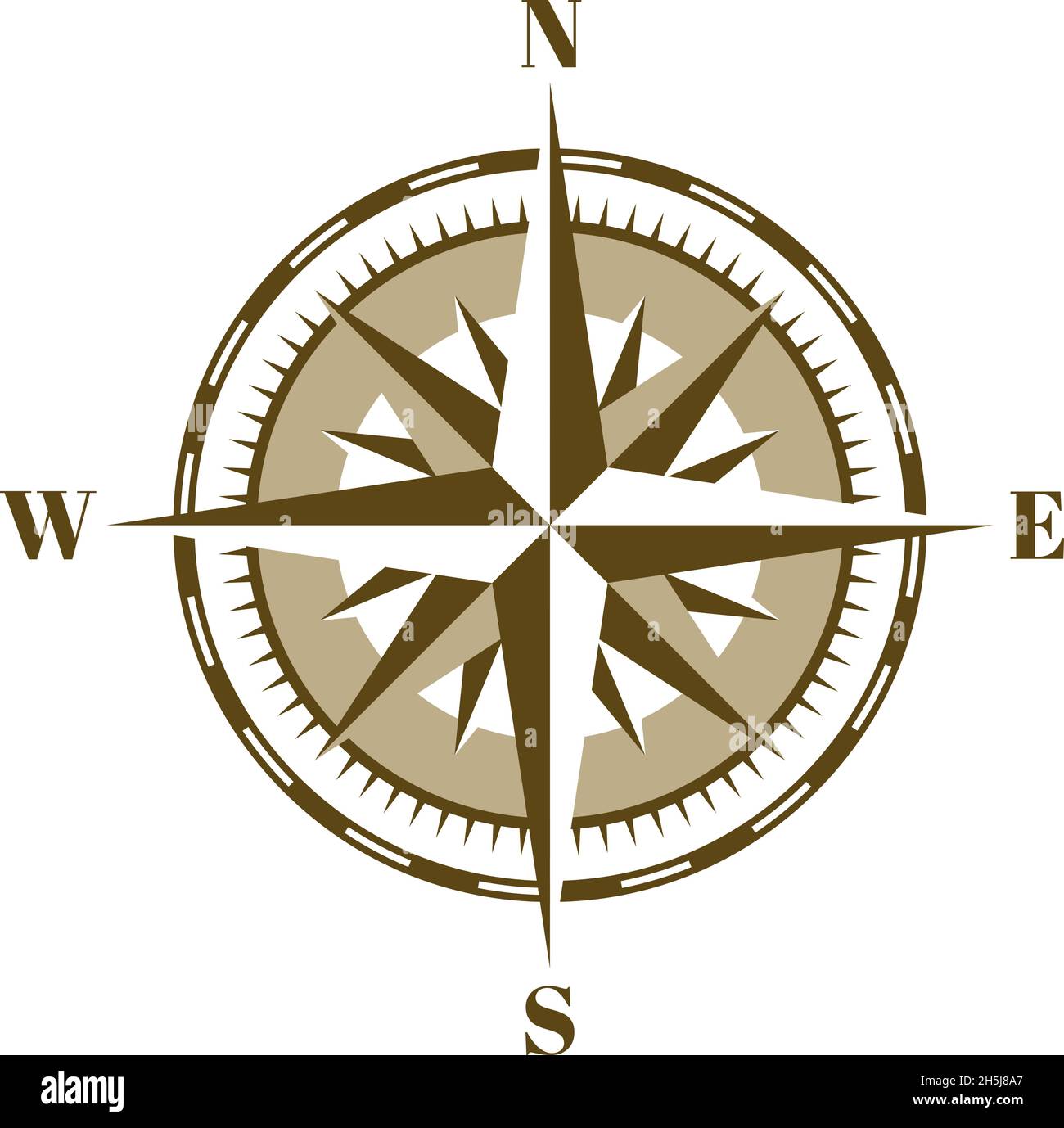 Symbol für die Weltrichtungen. Symbol für Kompasspunkte. Der Wind stieg Stock Vektor