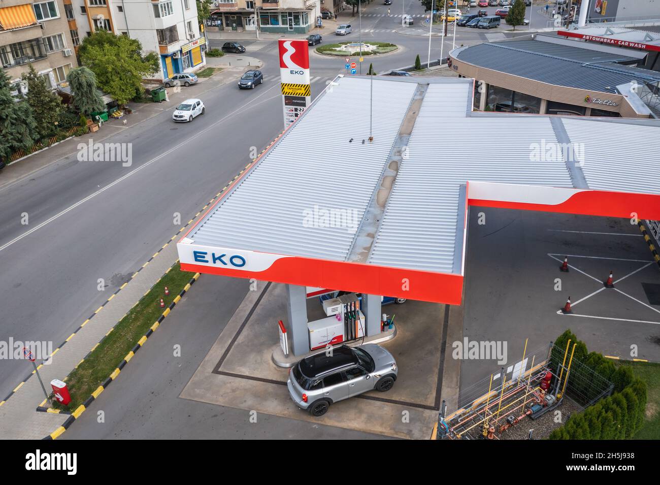 EKO Tankstelle in Kazanlak Stadt in der bulgarischen Provinz Stara Zagora Stockfoto