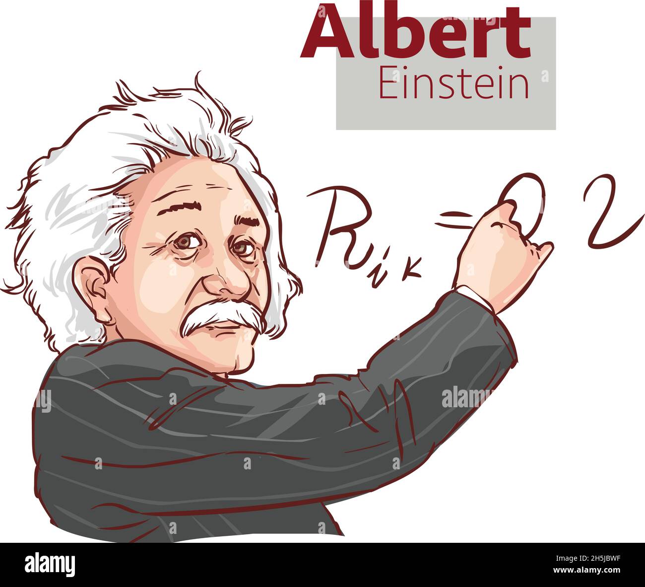 Albert einstein redaktionelle Cartoon Vektorbild Stock Vektor