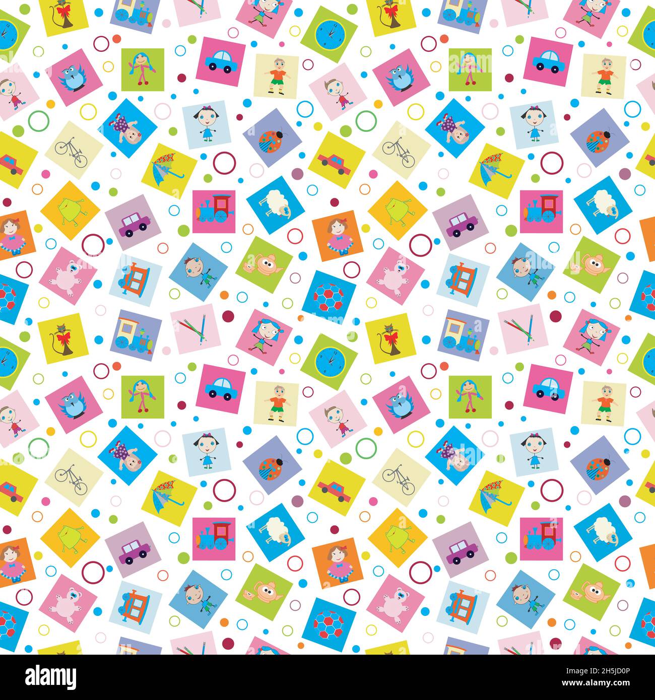 Geschenkpapier mit Spielzeug für Kinder Stock Vektor