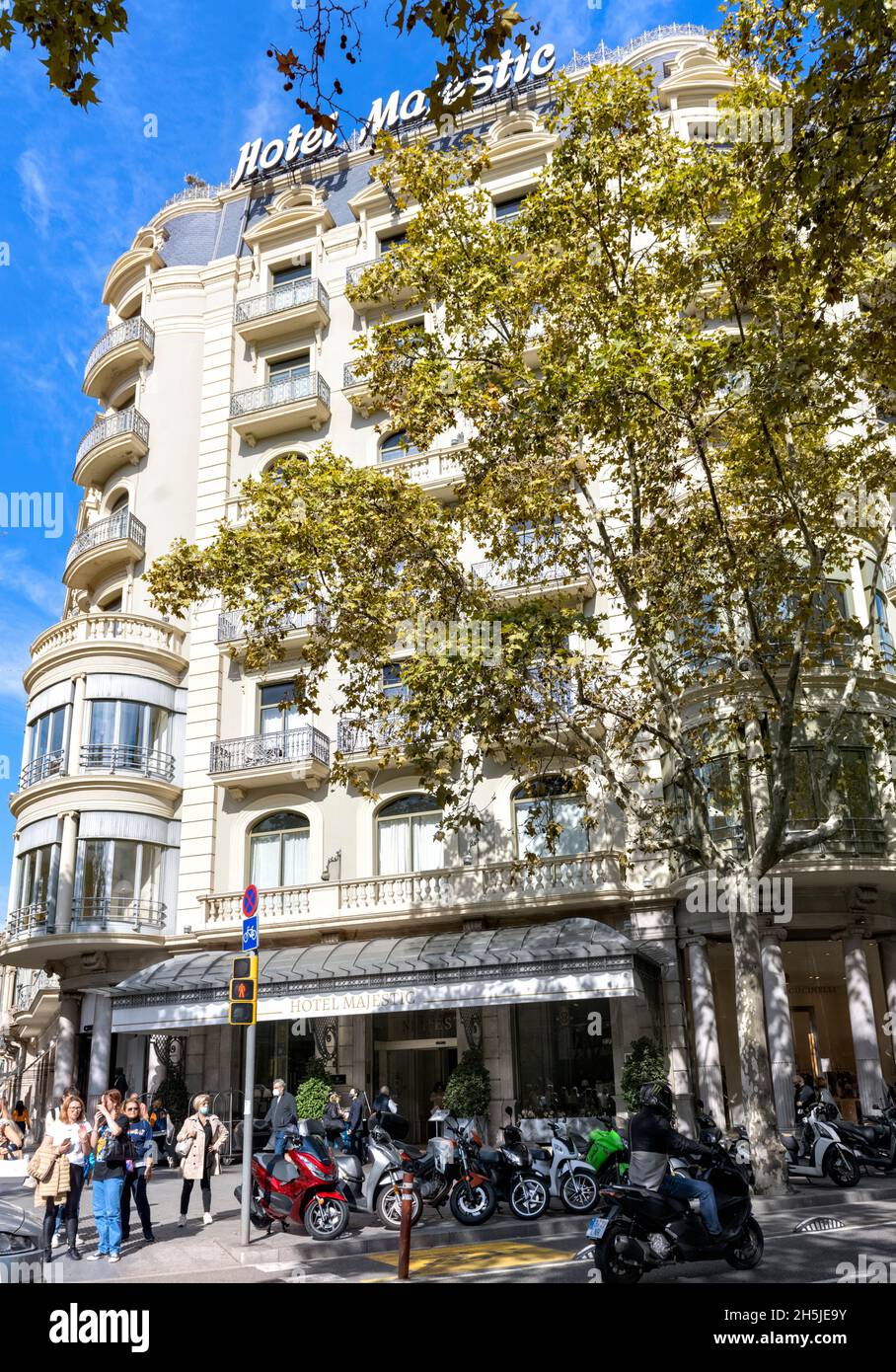 Hotel Majestic Barcelona Spanien Stockfoto