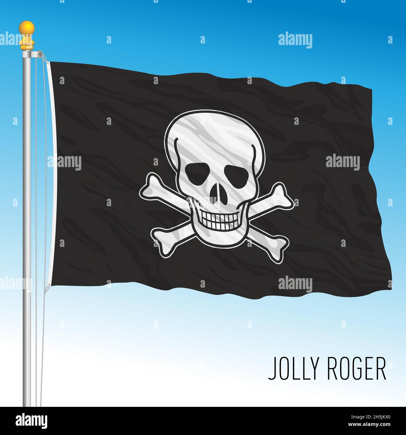 Jolly Roger Piratenflagge, Vektorgrafik Stock Vektor