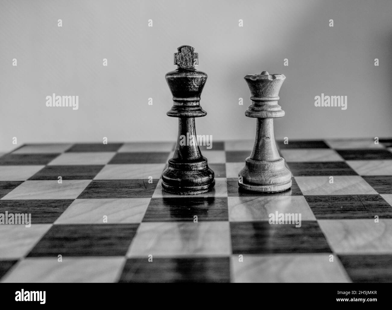 Chess King und Queen kontrastreicher Vintage-Stil Stockfoto