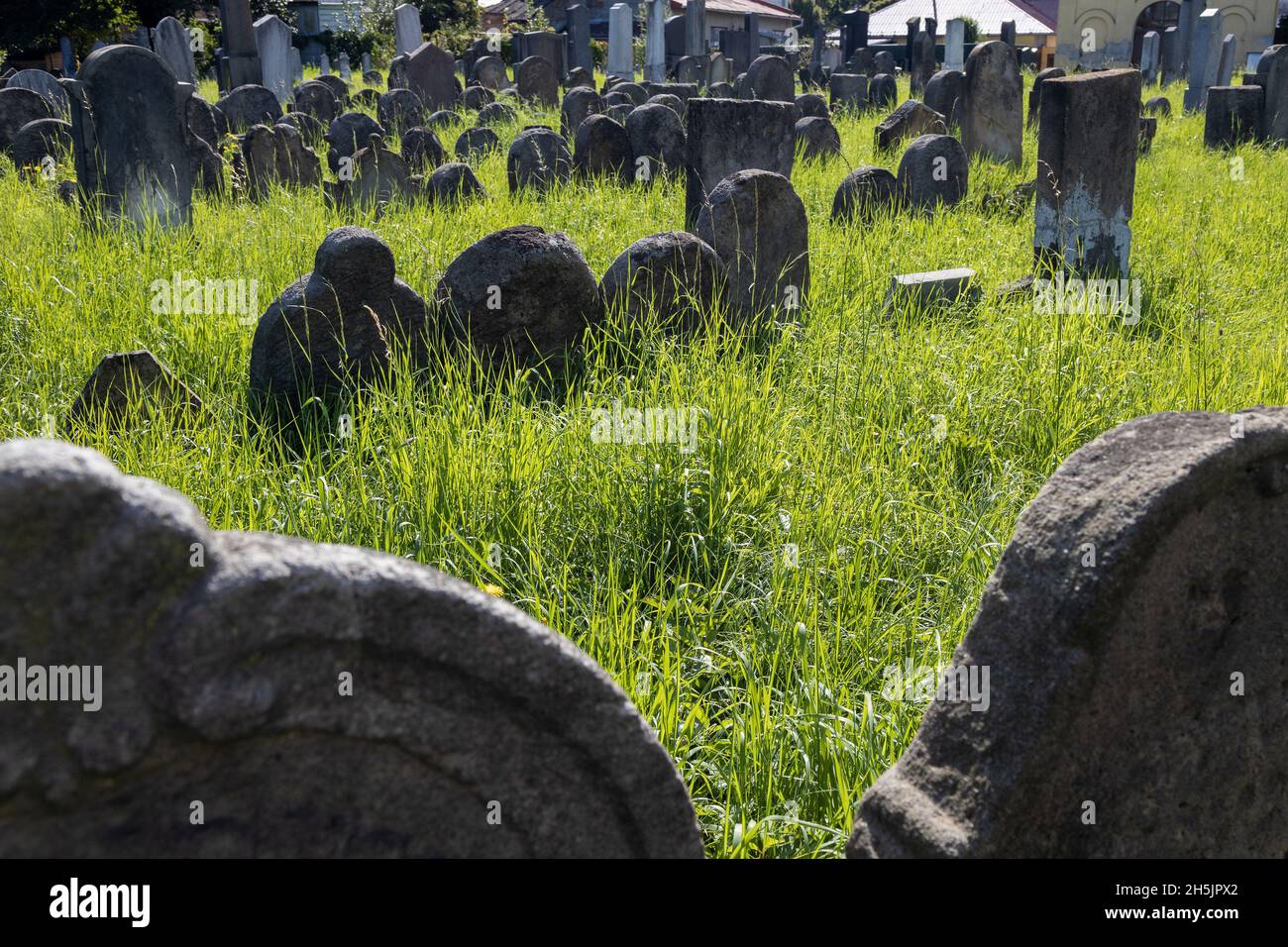 Zidovsky hrbitov, město Holesov, Zlinsky kraj, Česká republika / jüdischer Friedhof, Stadt Holesov, Mähren, Tschechische republik Stockfoto