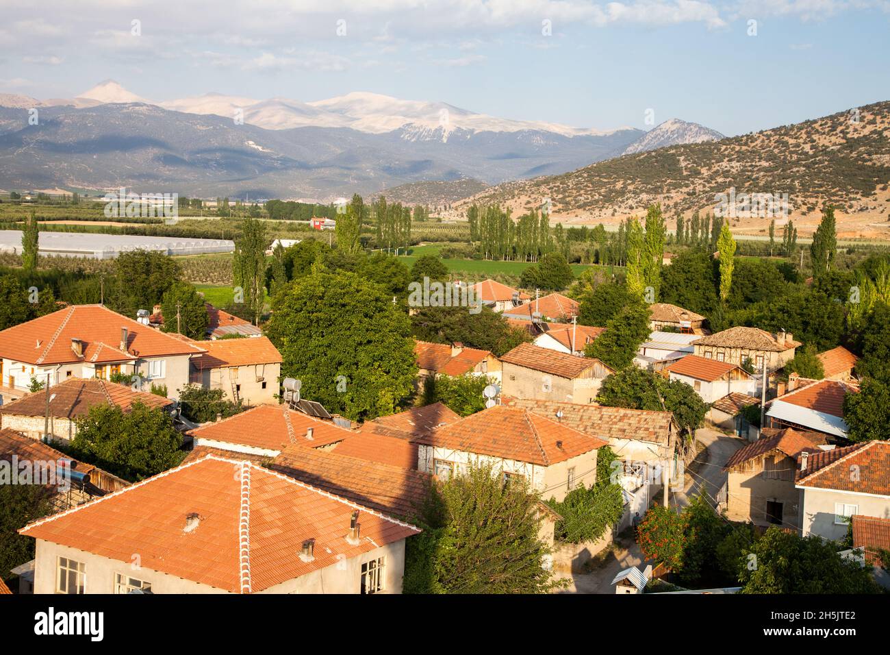 Blick auf ein altes Dorf im Stadtteil Elmali Stockfoto