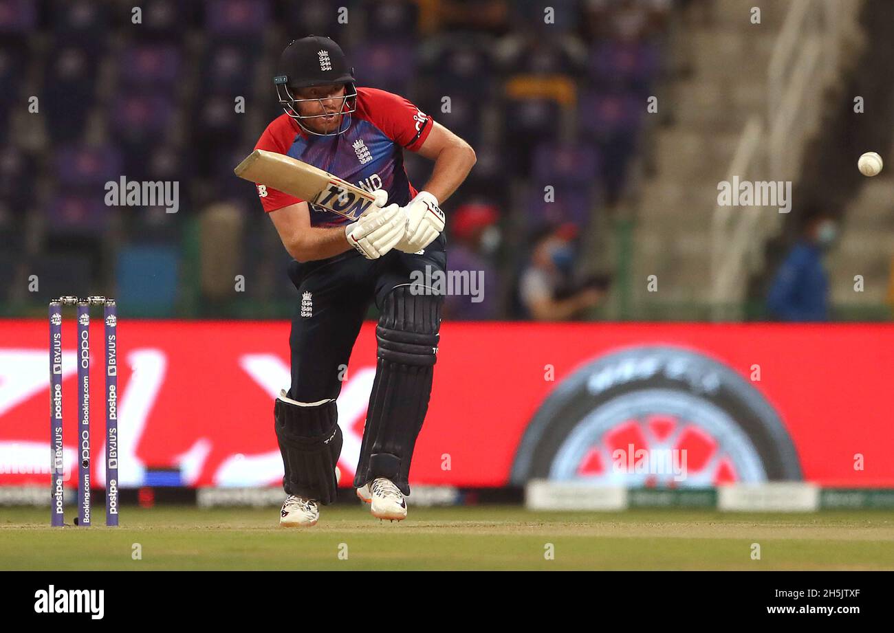 Der Engländer Jonny Bairstow während des Halbfinalmatches der ICC Men's T20 Weltmeisterschaft im Zayed Cricket Stadium, Abu Dhabi. Bilddatum: Mittwoch, 10. November 2021. Stockfoto