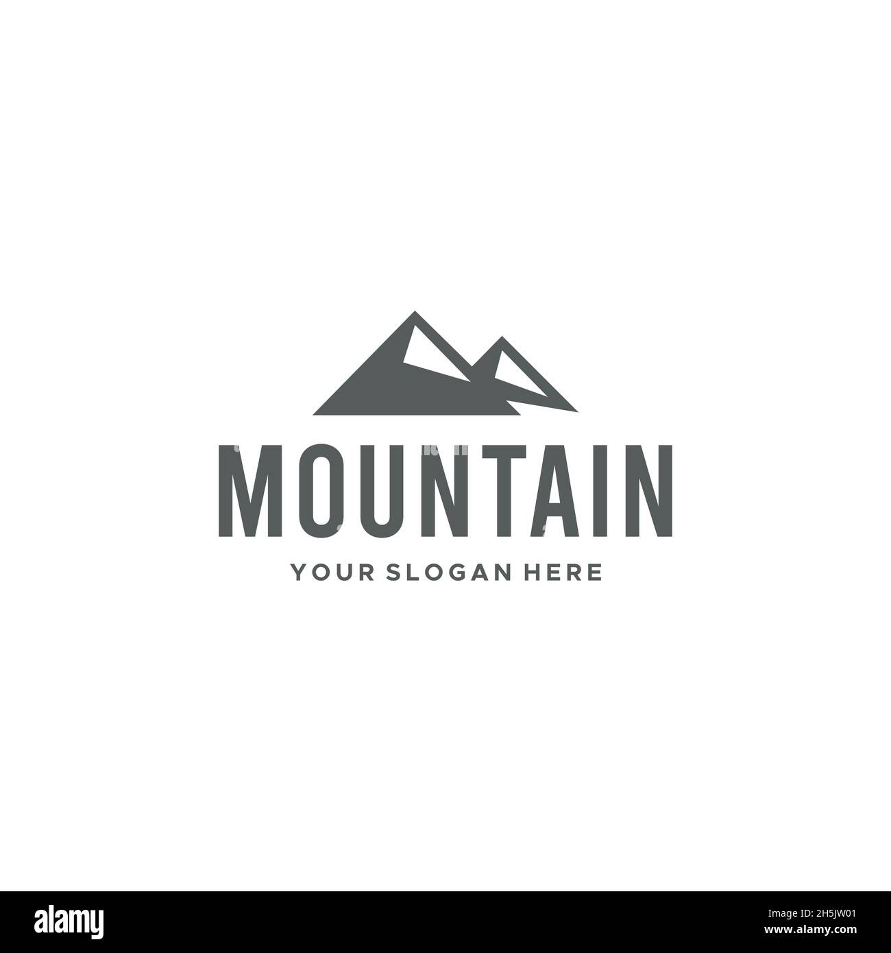 Flacher BERG Silhouette Dreieck Logo Design Stock Vektor