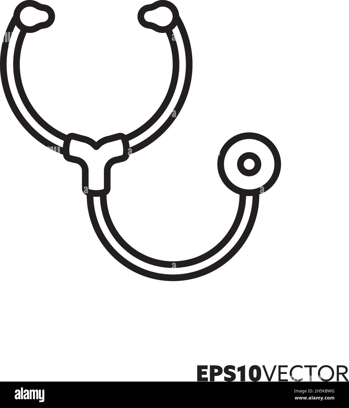 Symbol für Stethoskop-Linie. Umreißen Sie das Symbol für medizinische Geräte. Darstellung des flachen Vektorgrafiks des Gesundheitskonzepts. Stock Vektor