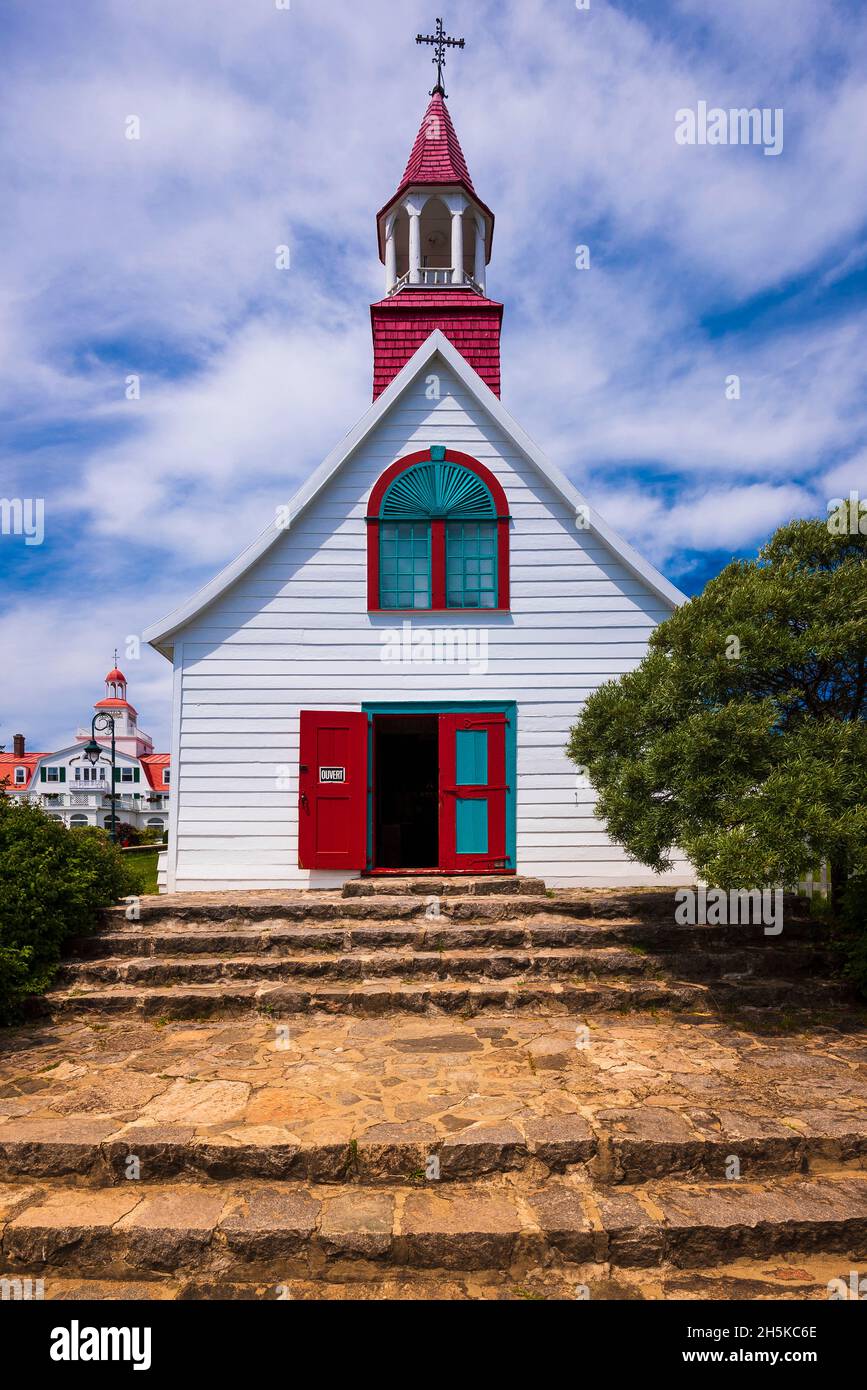 Chapelle de Tadoussac, die älteste Holzkirche Kanadas; Tadoussac, Quebec, Kanada Stockfoto