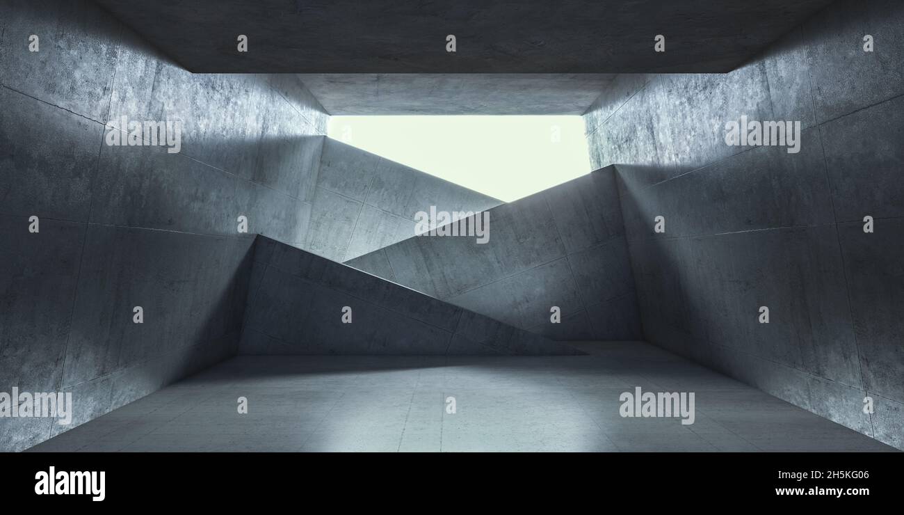 Abstrakte geometrische Betonstruktur. 3d-Rendering Stockfoto