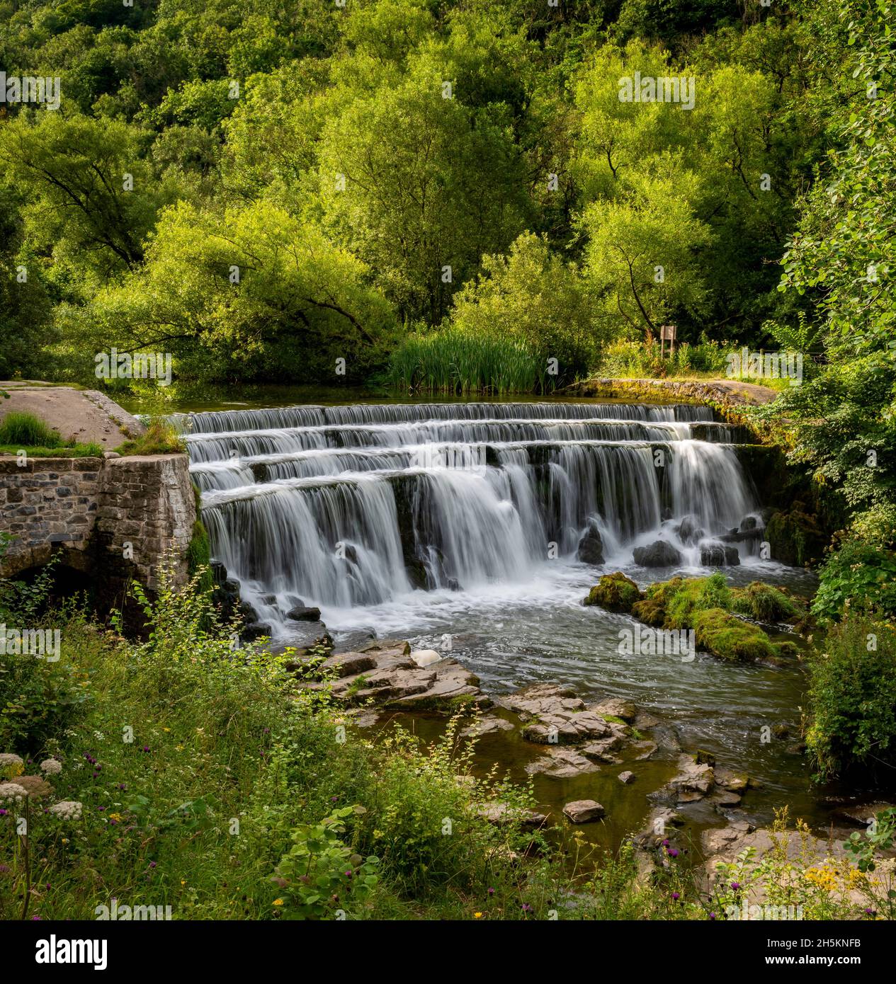 Monsal Weir, Monsal Dale, Derbyshire, England, Großbritannien Stockfoto