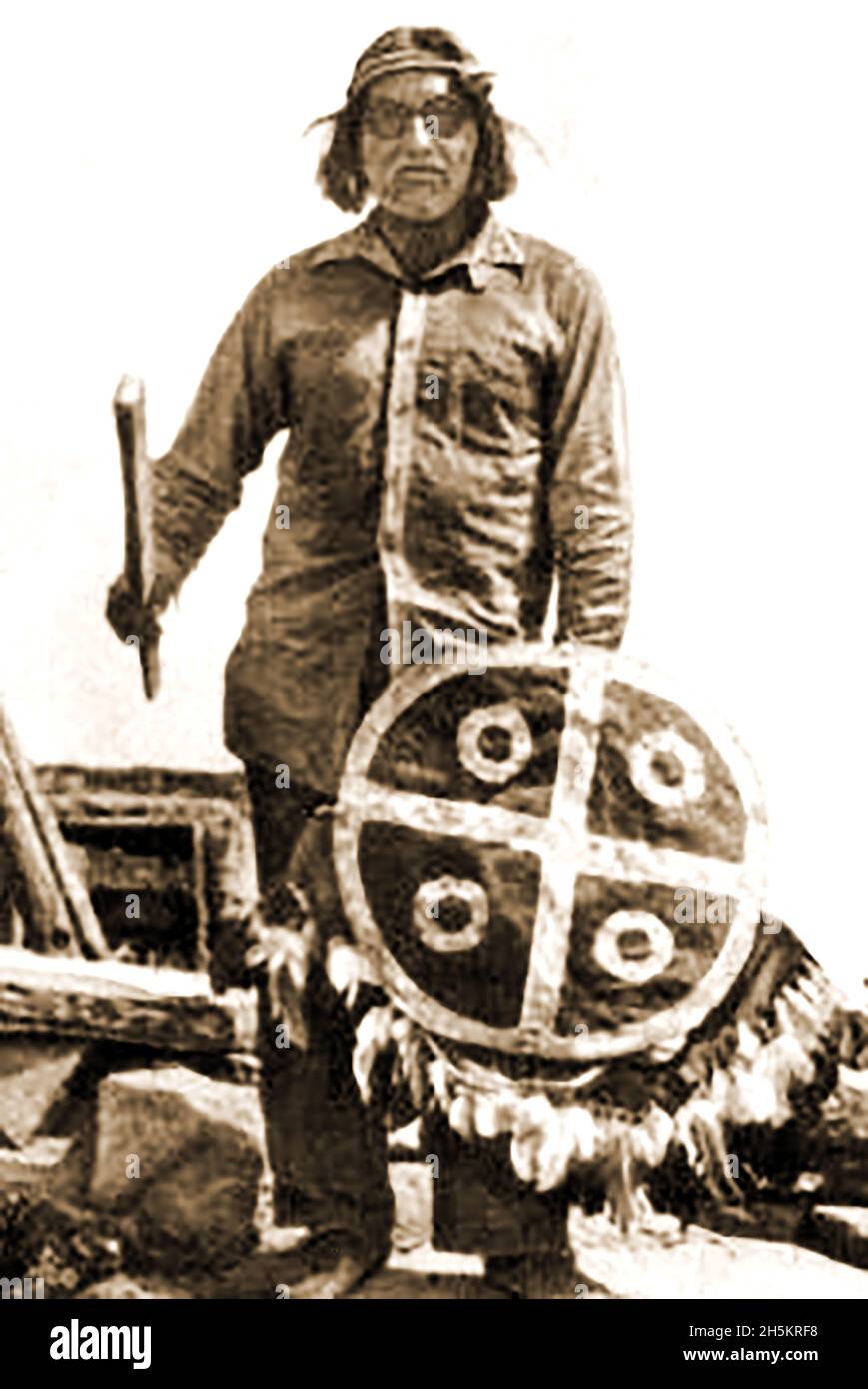 Ein seltenes Porträt von Chief Tewaqaspiews des indianischen Territoriums von Oralbi, USA, aus dem Jahr 1936 Stockfoto