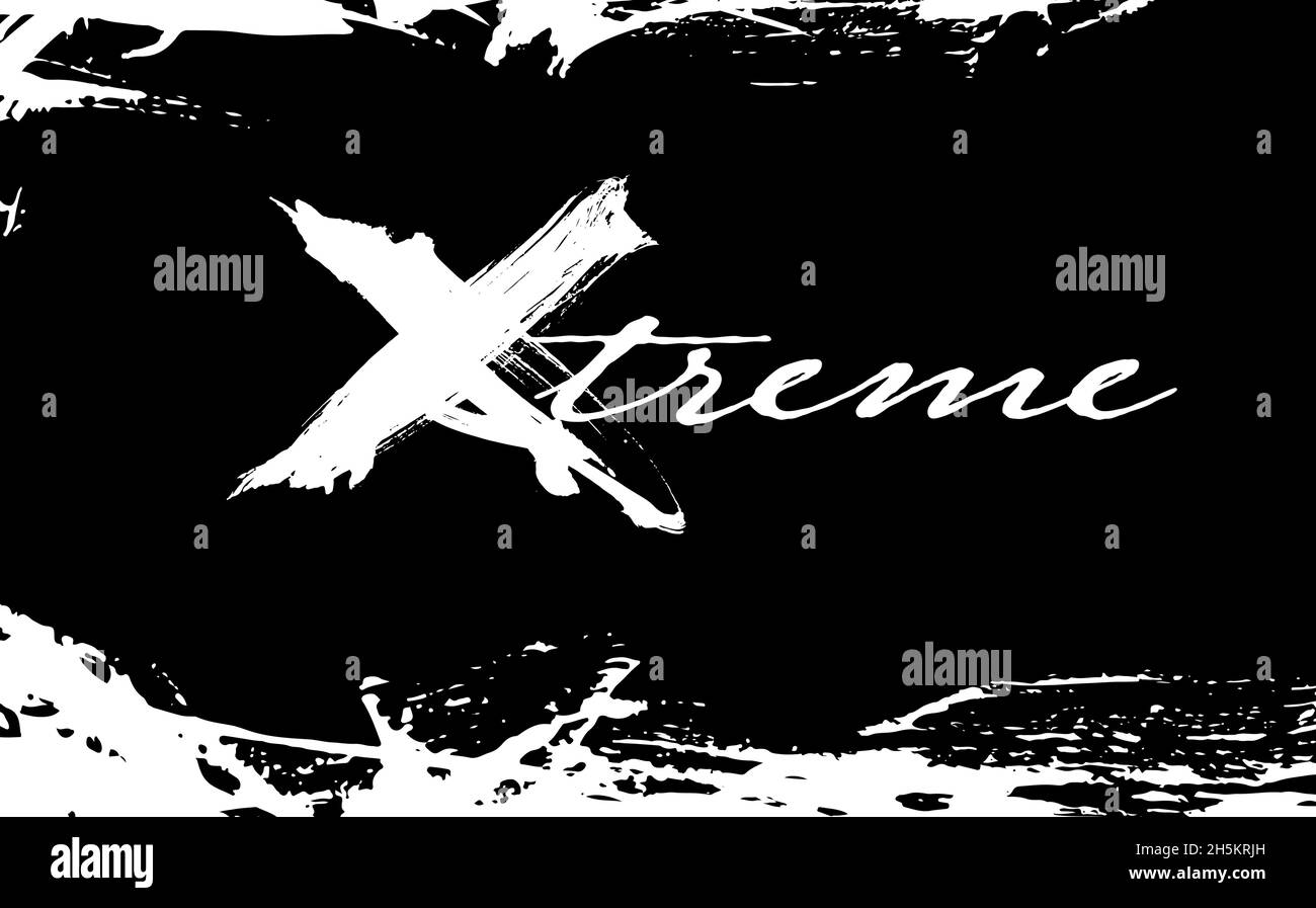 Abstrakter strukturierter Hintergrund. Spur von x. Xtrem-Text für Logo. Extreme Event Branding Idee. Handgezeichnete Vektorgrafik Stock Vektor