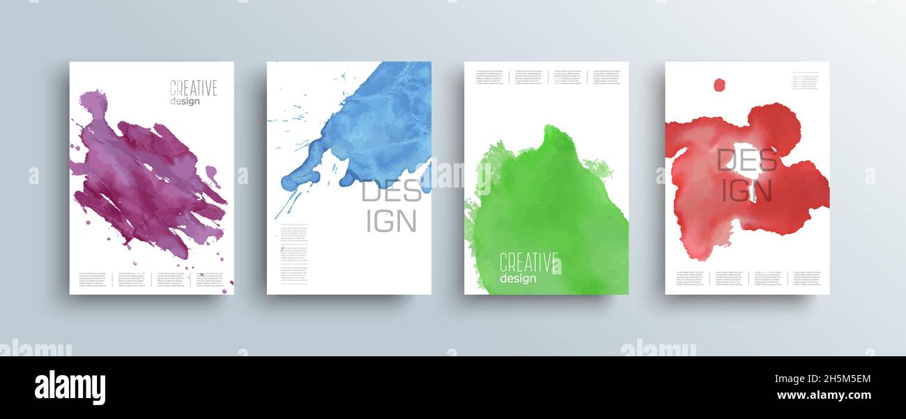 Abstrakte Aquarell Farbe Design Banner Vorlage Satz. Kreative moderne Business-Präsentation Kartensammlung oder Broschüre Hintergrund-Bundle mit Kopie sp Stock Vektor