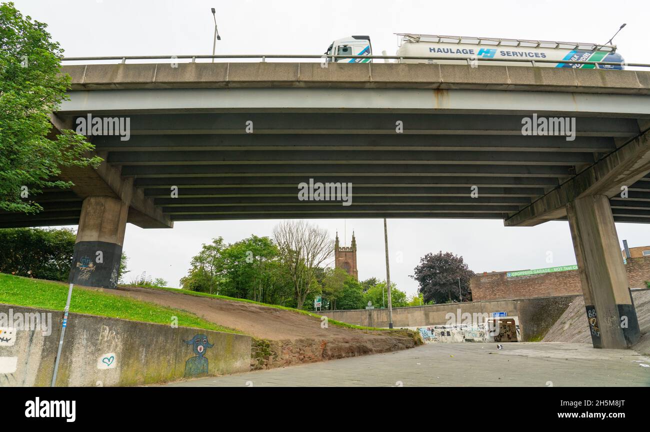 Queens Drive Flyover, Walton, Liverpool 4, Baujahr 1971. Bild aufgenommen im September 2021. Stockfoto
