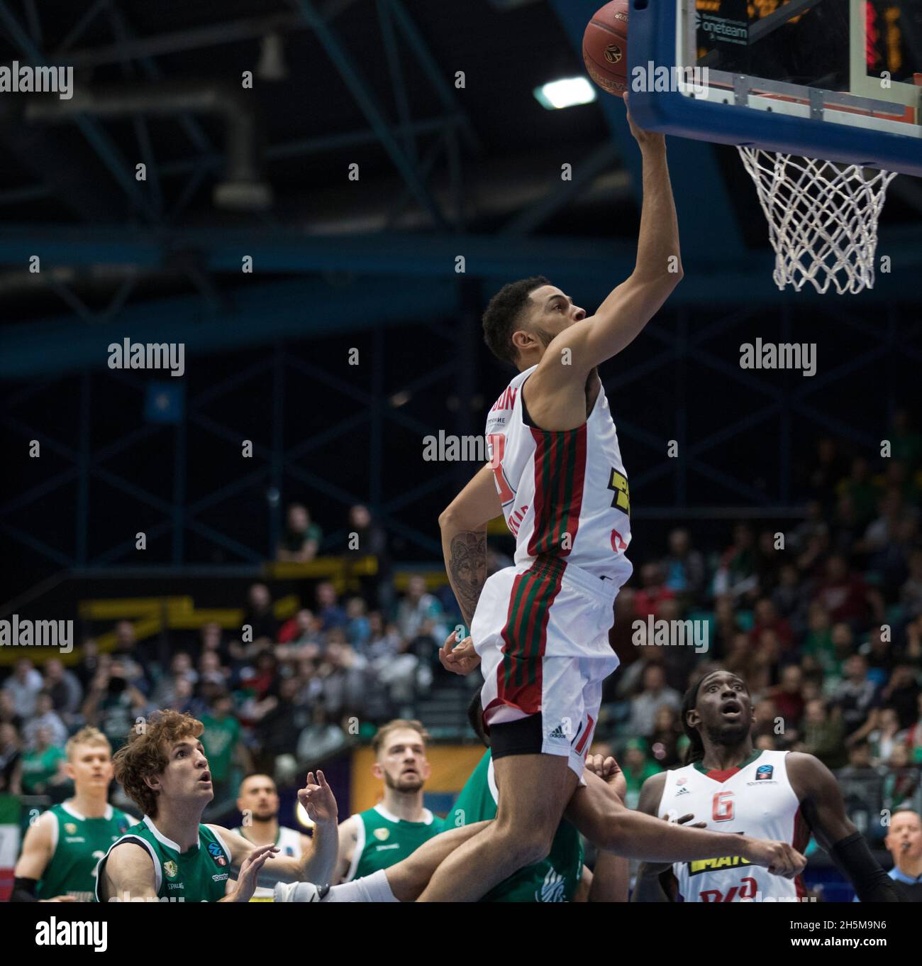 Breslau, Polen, 10. November 2021. 7 TAGE Eurocup: WKS Slask Wroclaw gegen Lokomotiv Kuban Krasnodar in Hala Orbita. Im Bild: Darius Thompson (13) © Piotr Zajac/Alamy Live News Stockfoto