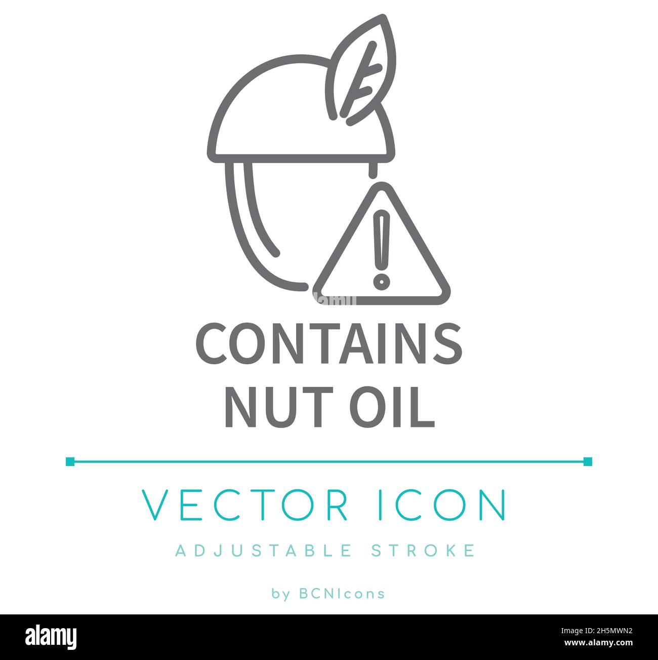 Enthält Das Symbol Für Die Vektorlinie Für Die Warnung Vor Allergenen In Nussöl Stock Vektor