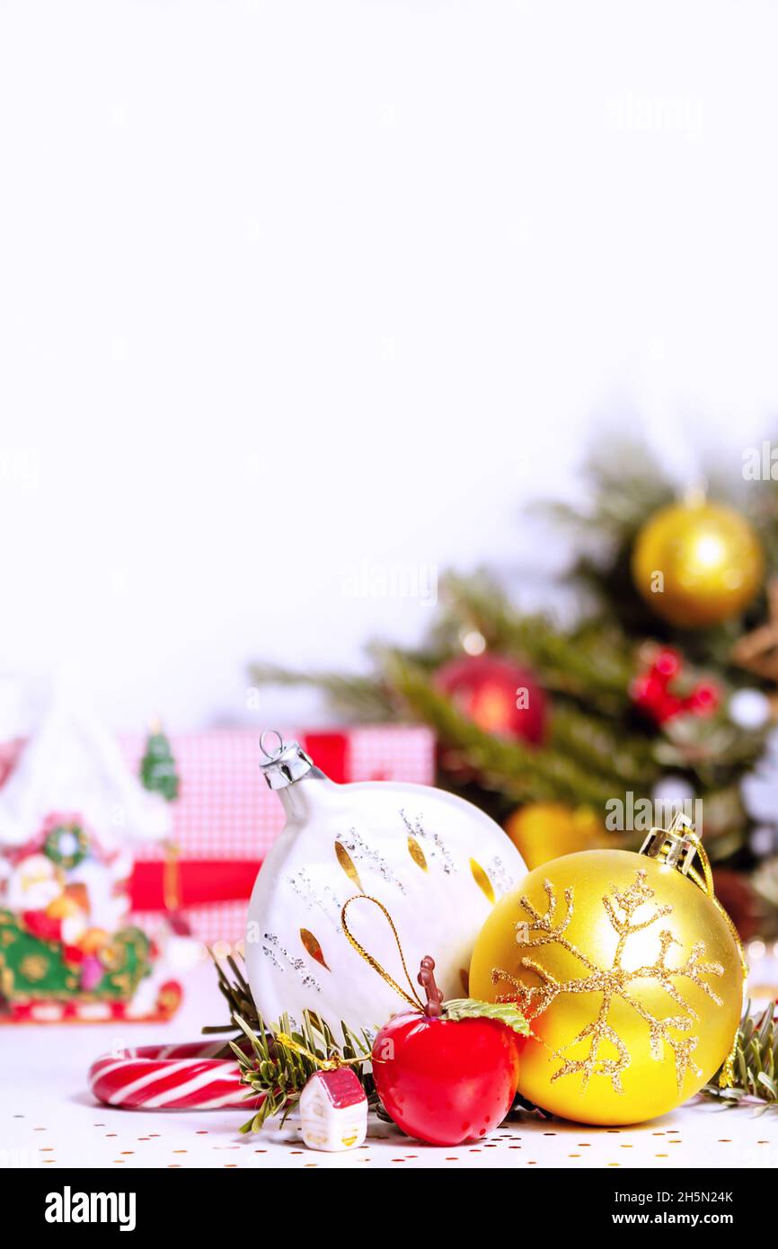 Weihnachtskarte. Traditionelle weihnachtsdekoration. Stockfoto