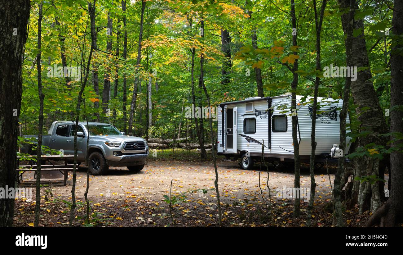Camping im Algonquin Park, Ontario, Kanada Stockfoto