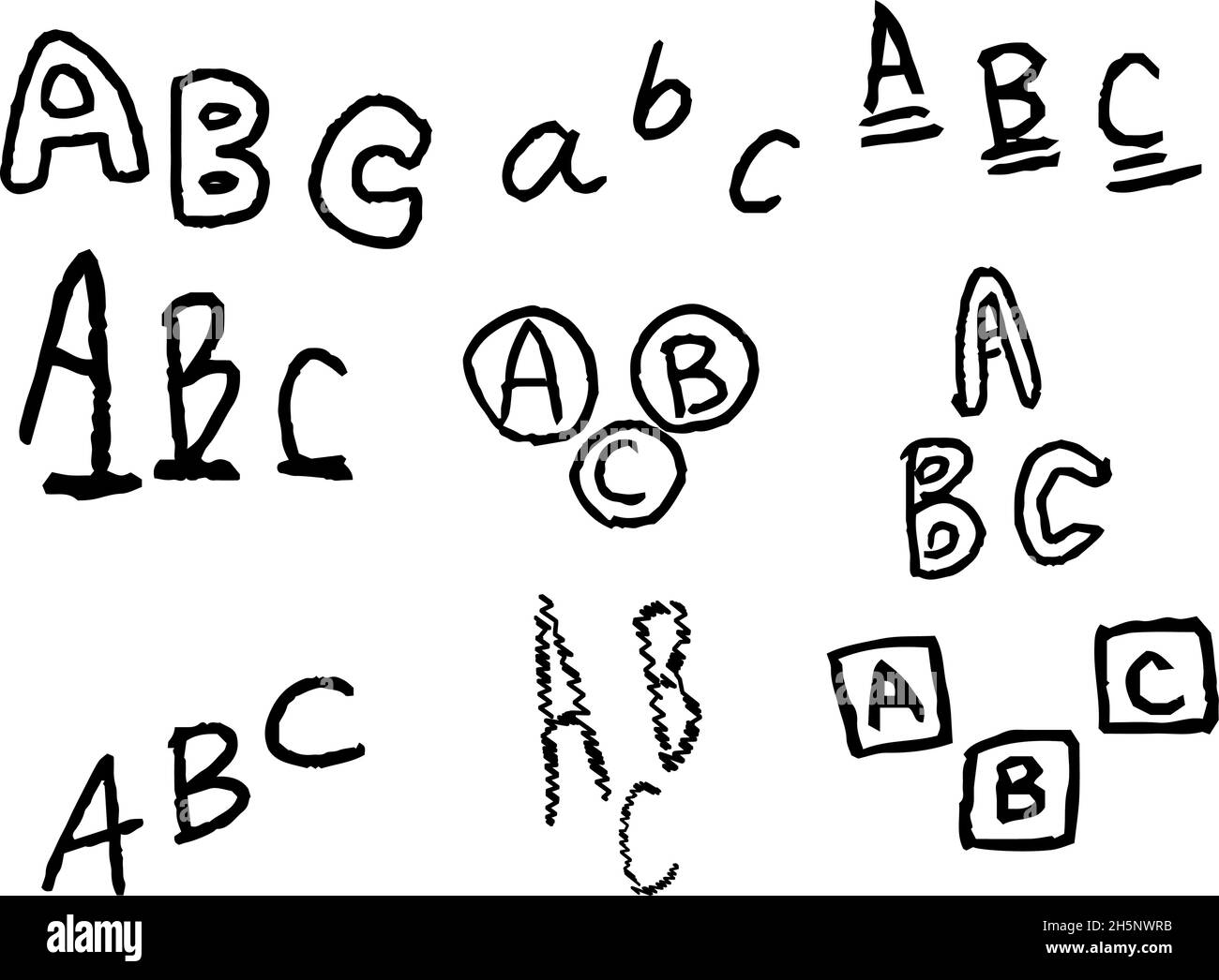 Dies ist eine Illustration von ABC alphabetischen Graffiti von einem Kind gezeichnet Stock Vektor