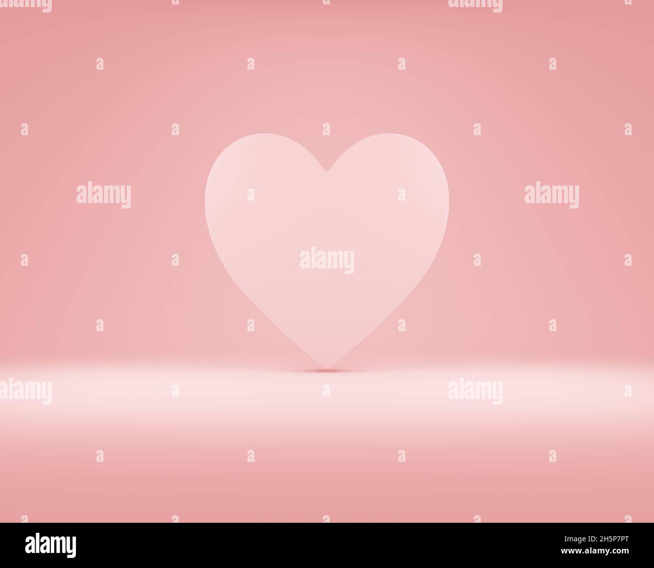 Love Scene rosa Hintergrund für Produkt, Geschenk und Werbung . Rosa Podium mit Herzen. Konzept für Hochzeit und Valentinstag. 3d-Illustration Stockfoto