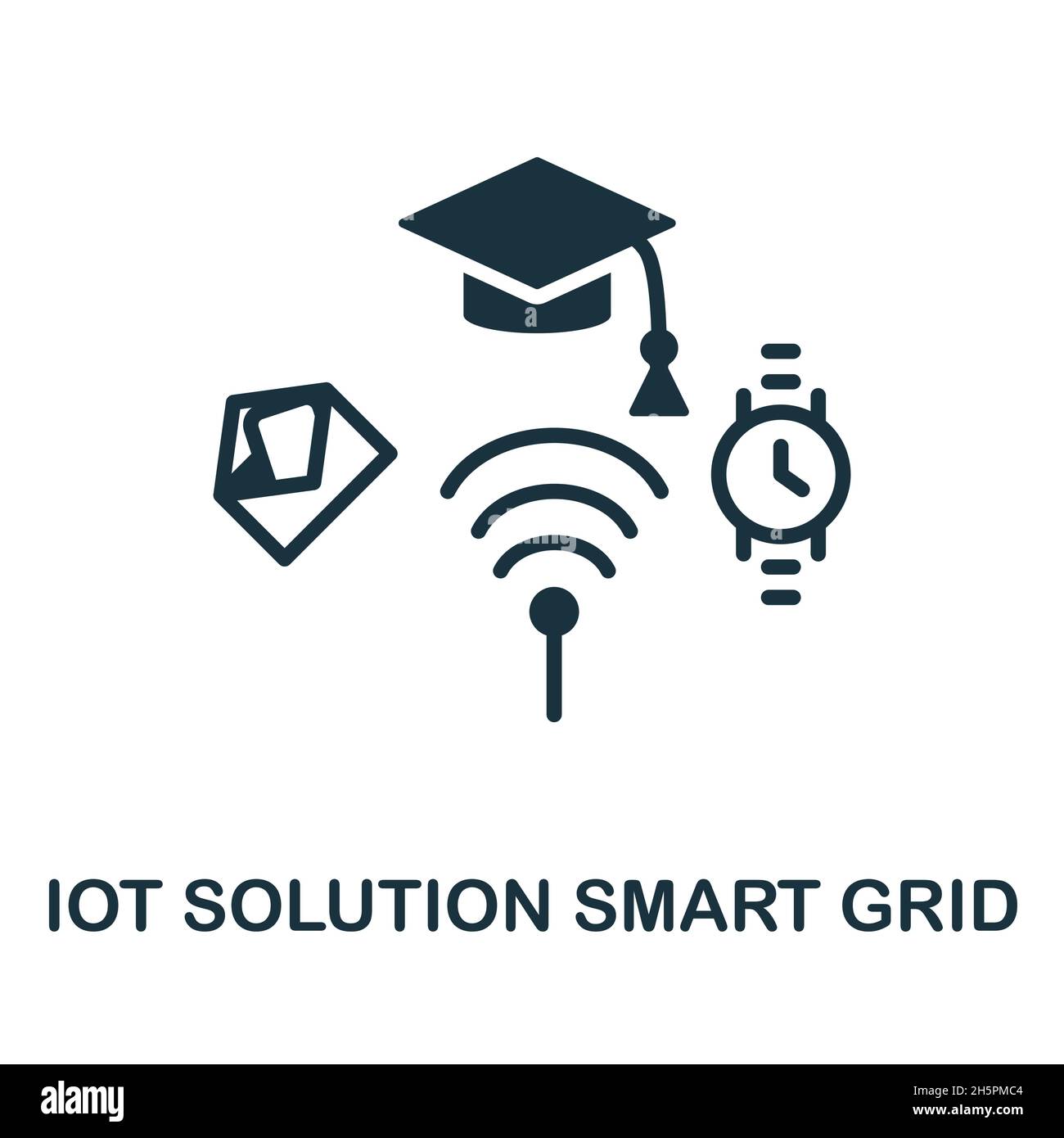 Smart Grid-Symbol. Monochromes Schild aus der iot Solution Collection. Creative Smart Grid Icon Illustration für Webdesign, Infografiken und mehr Stock Vektor