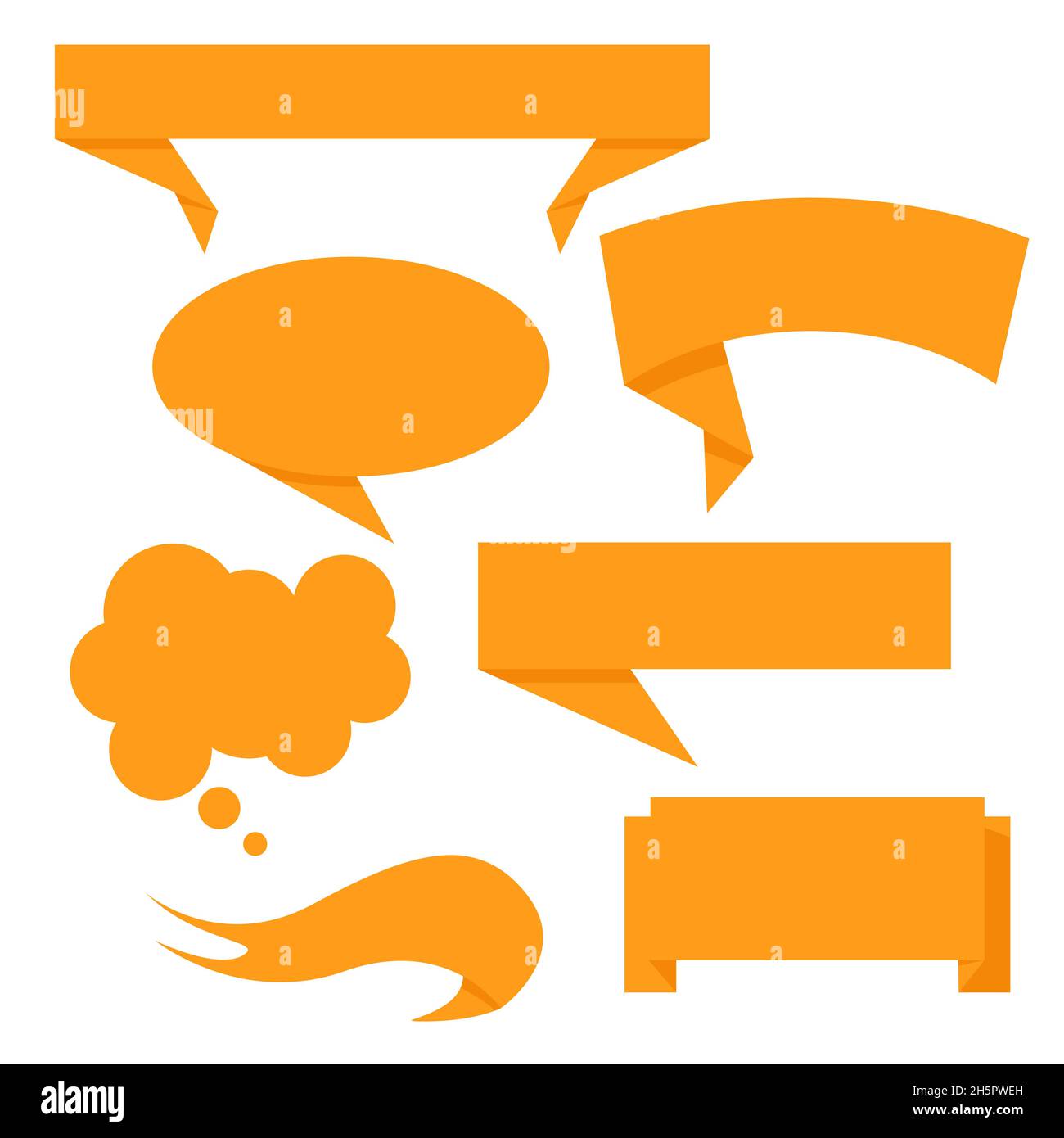 Band Etiketten Vektor isolierte Dekoration, Bänder flach gesetzt. Sammlung von Tags kreative Konzept auf weißem Hintergrund. Stock Vektor