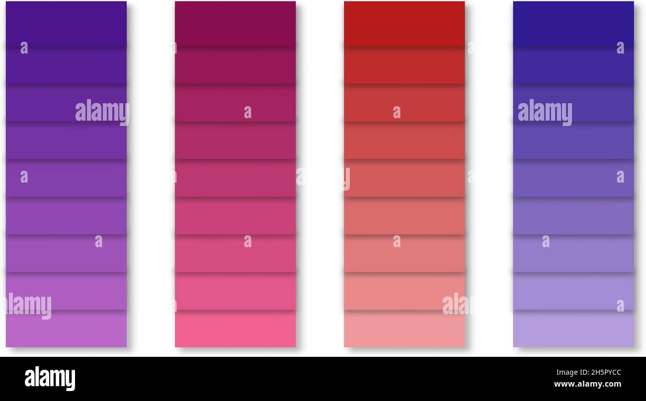 Farbpalette mit Schatten im Stil von flach Stock Vektor
