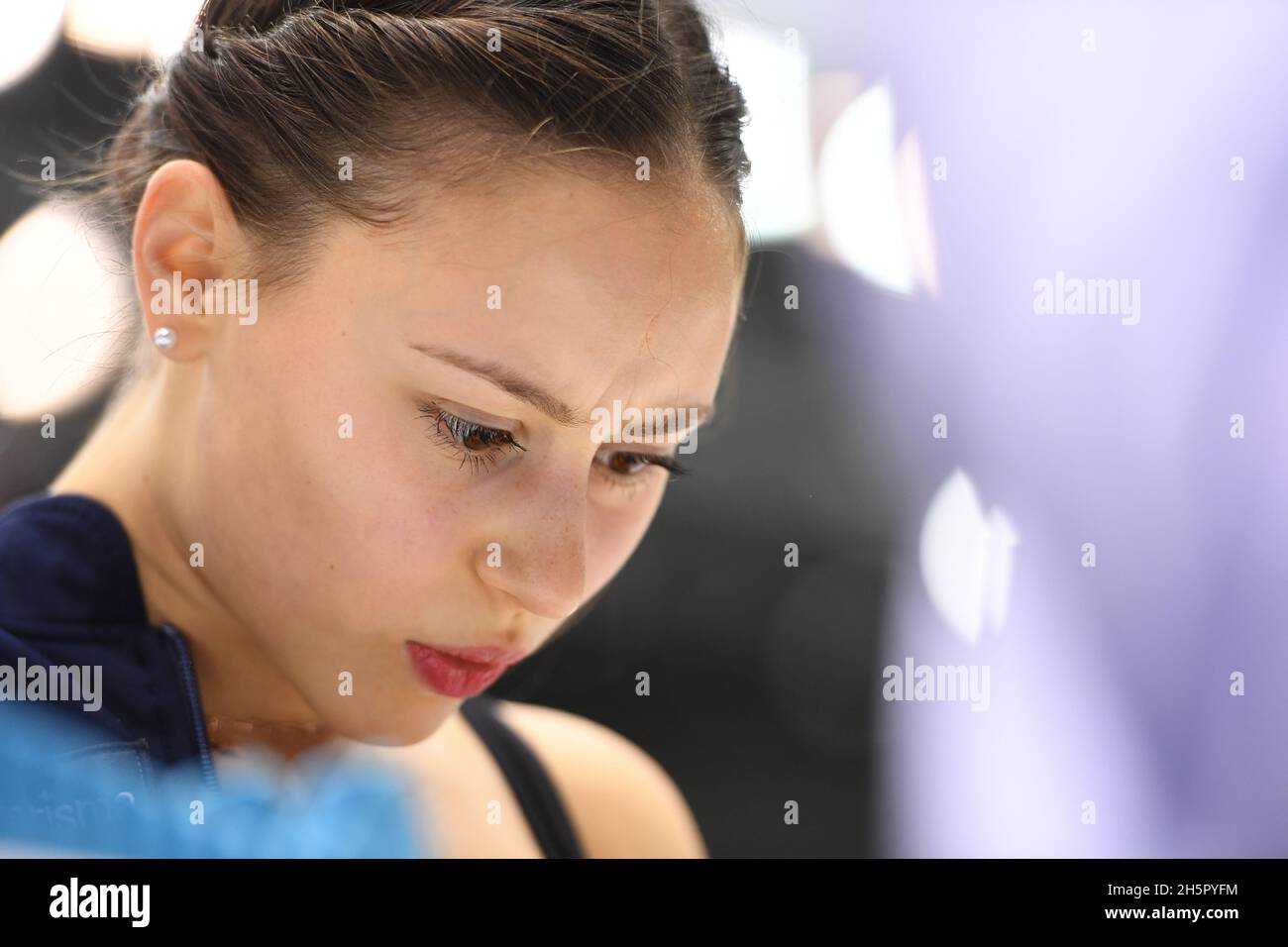 Lucrezia BECCARI, Italien, während des Trainings beim ISU Grand Prix of Figure Skating - Gran Premio d'Italia, in Palavela, am 4. November 2021 in Turin, Italien. Quelle: Raniero Corbelletti/AFLO/Alamy Live News Stockfoto