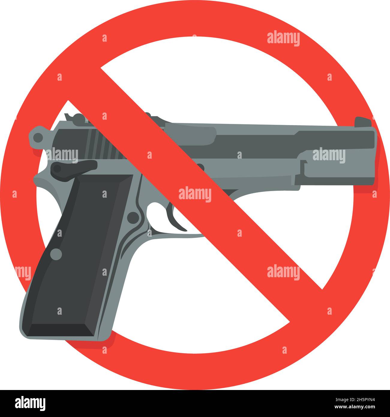 Waffenverbot, Symbol für Ban gun, flacher Stil Stock Vektor