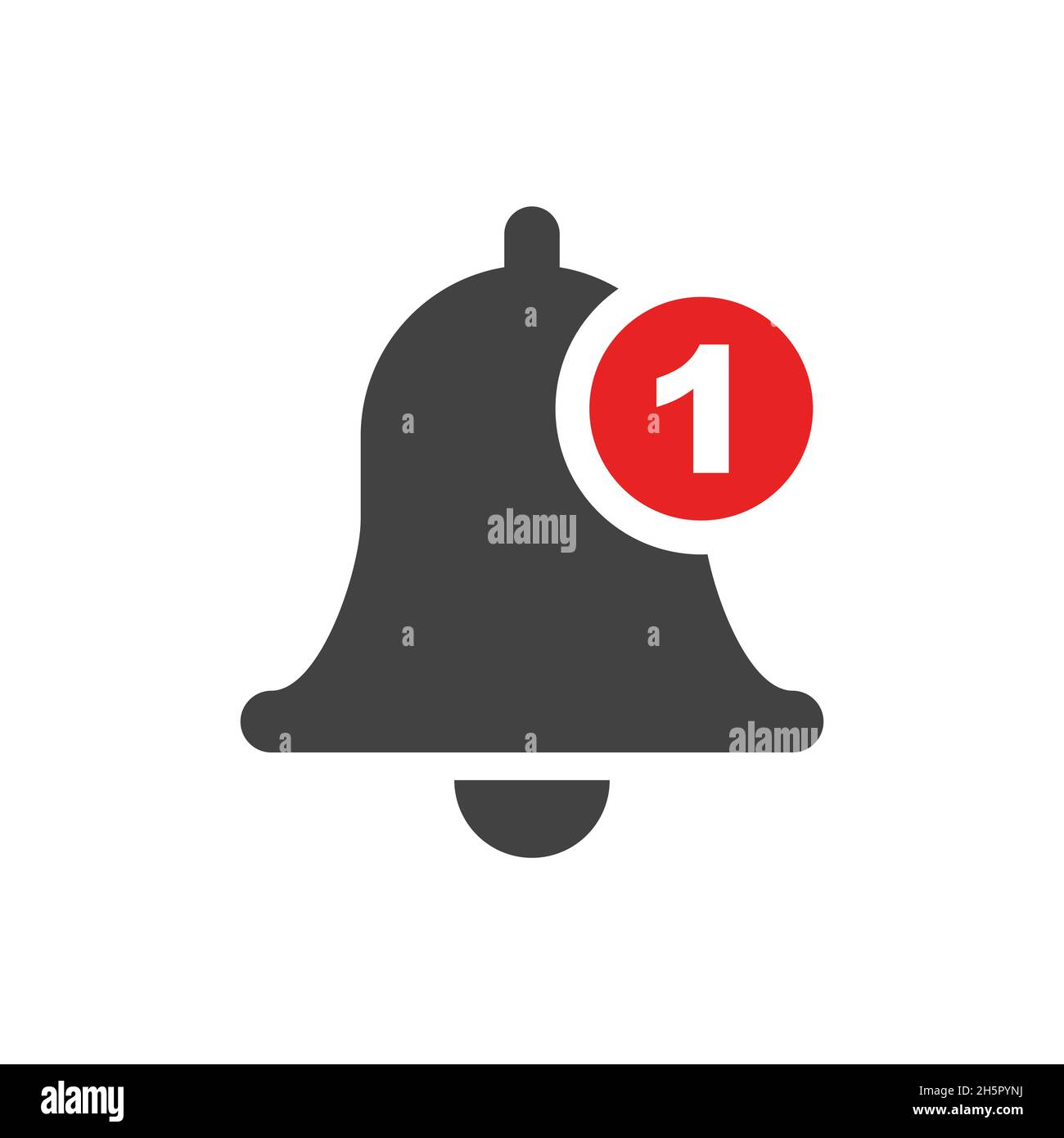 Klingeln Glocke eine Benachrichtigung flach Vektor isoliert Symbol in Social Media abonnieren Konzept, Ring Handgell Symbol Illustration Stock Vektor