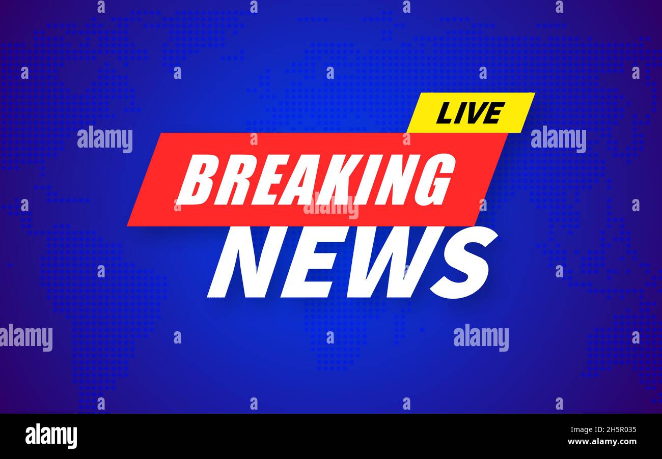 Breaking News Vektor Hintergrund, tv-Kanal Notfall-Übertragung Schlagzeile Hintergrund Stock Vektor