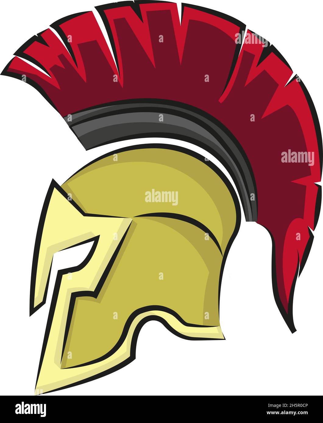 spartanischer Militärhelm im flachen Stil, Vektorgrafik Stock Vektor