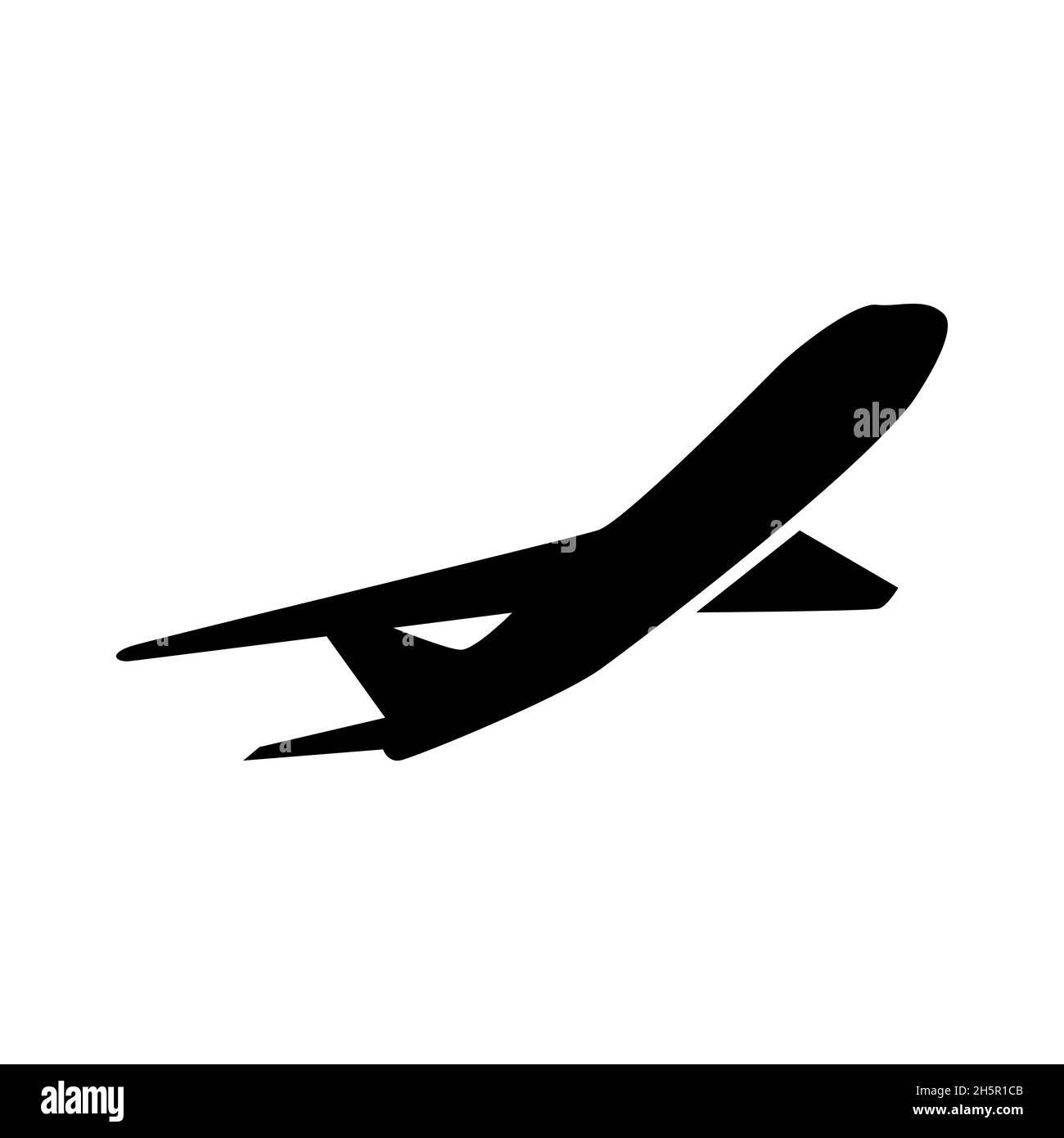 Silhouette Jet fliegen Flugzeug Symbol, Flugzeug flach Symbol isolierte Illustration Stock Vektor