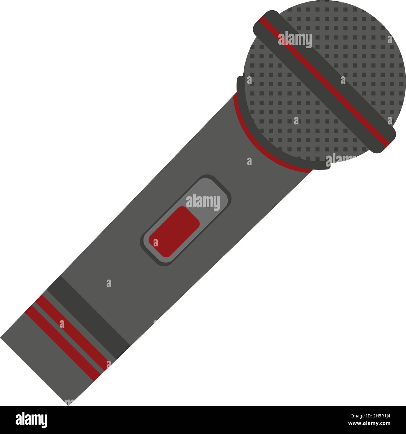 Flaches, drahtloses Mikrofon auf weißem Hintergrund Stock Vektor