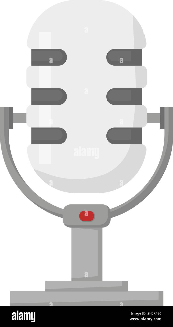 studio-Mikrofon auf weißem Hintergrund in flach Stock Vektor