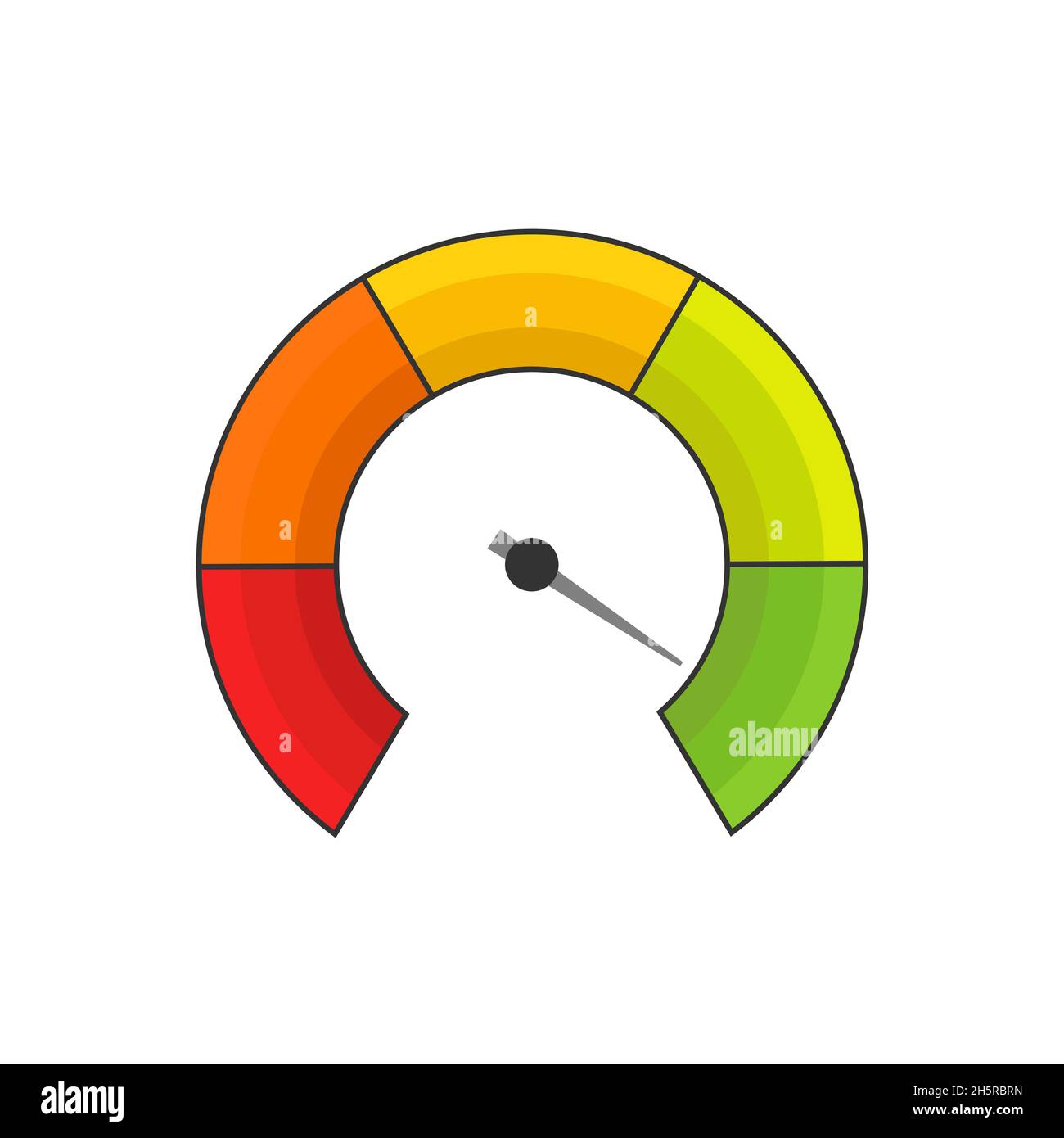 Einfaches Vektorsymbol für flachen Tachometer. Web-isolierte Abbildung Stock Vektor