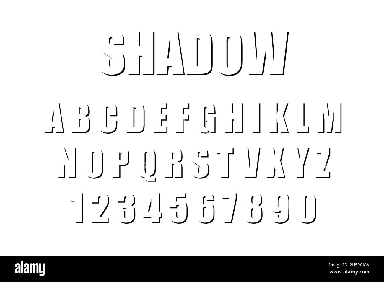 3d-Poster-Alphabet, flaches Design, Vektorschriftart, Strichgrafiken, minimales Poster flach Stock Vektor