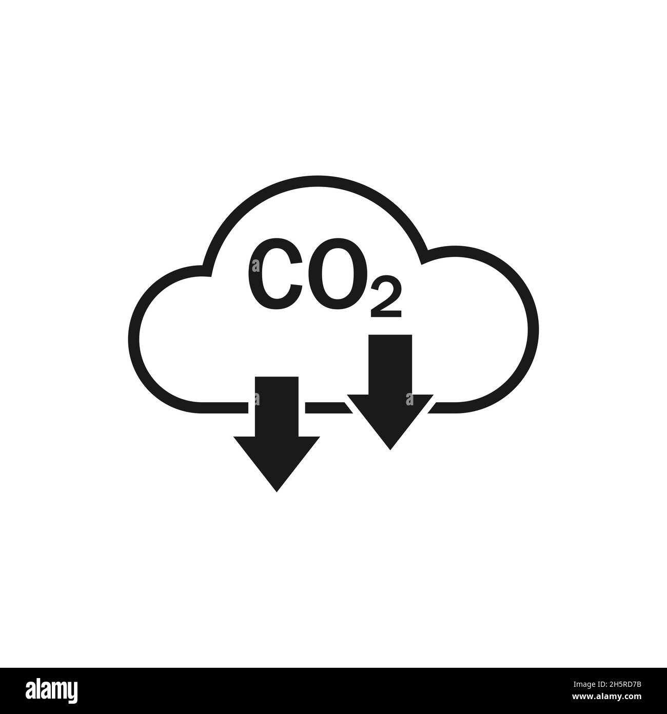 Reduction Carbon Icon flach, tolles Design für jeden Zweck. Symbol für den flachen CO2-Vektor Stock Vektor