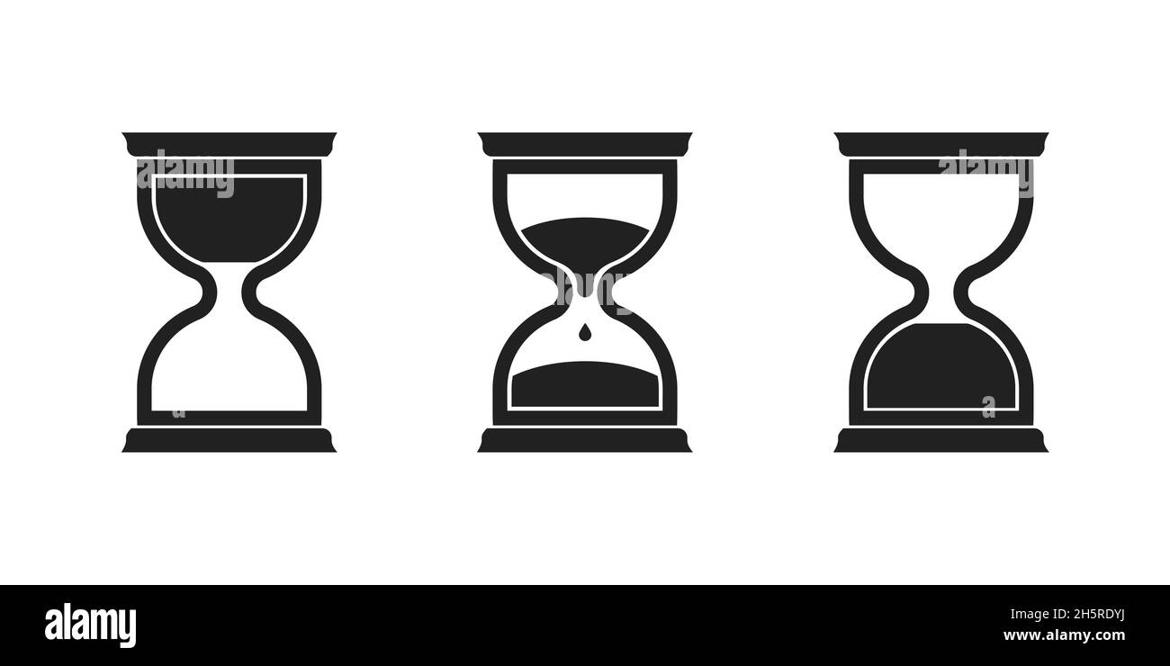 Hourglass Icon isoliert auf weißem Hintergrund gesetzt. Flache Vektorgrafik Stock Vektor