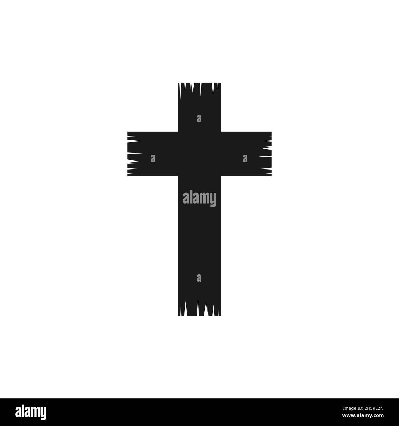 Kreuz in flacher Form. Religiöse Zeichen Design Kunst. Vektor isolierte Illustration. Stock Vektor