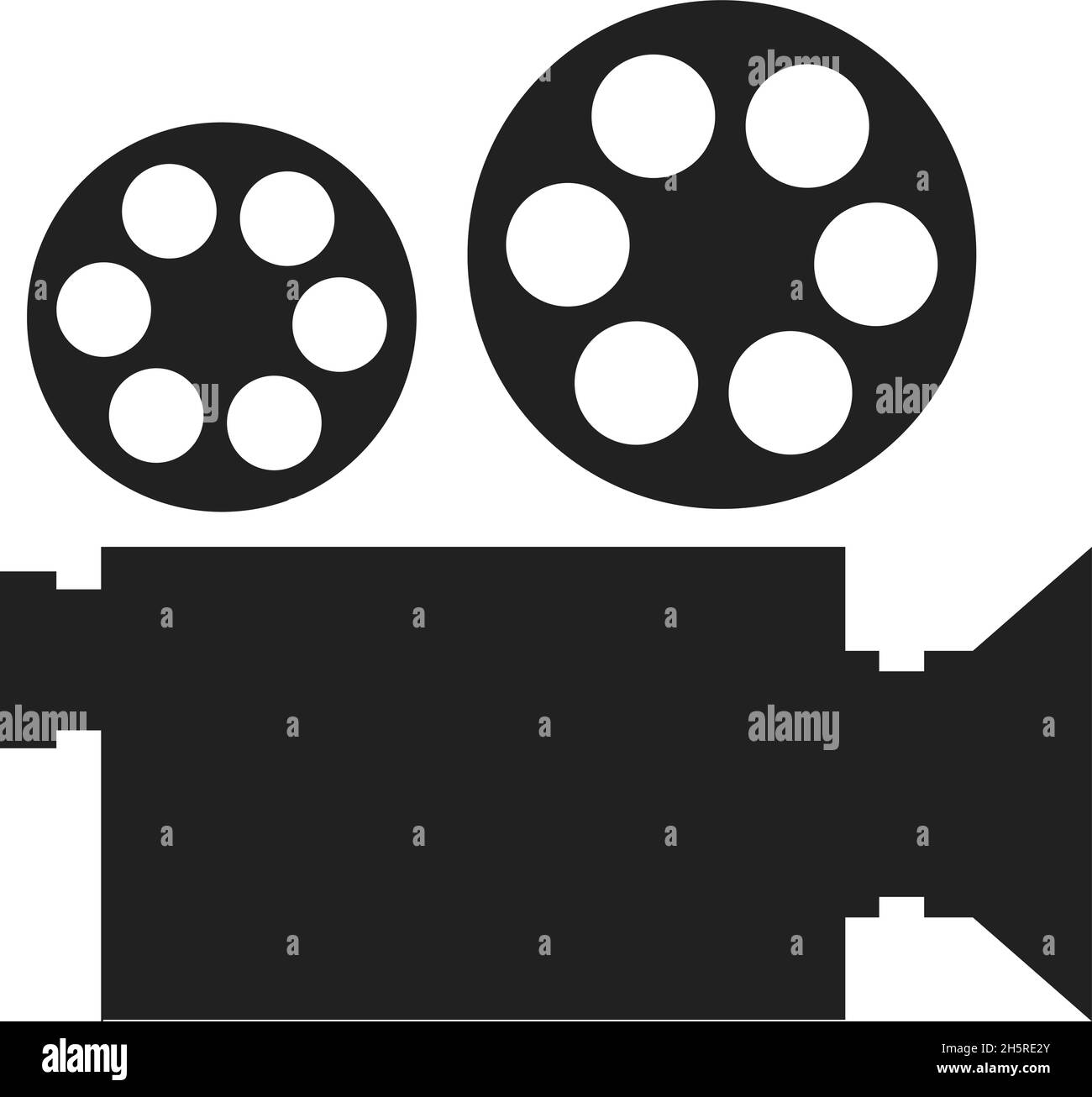 Einfaches Symbol für Videokamera. Filmrolle. Moderne Vektorgrafik Stock Vektor