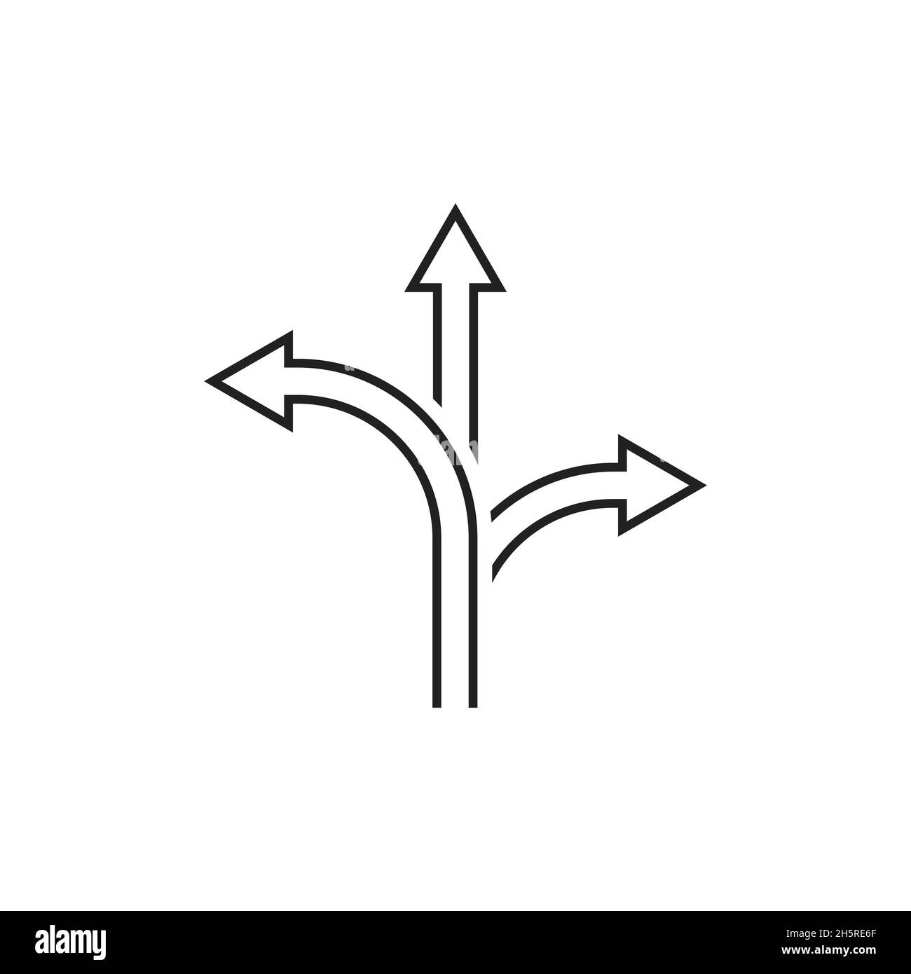 Pfeilsymbol. Abstraktes Symbol mit Pfeilrichtung auf weißem Hintergrund für die Konzeptgestaltung. Stock Vektor